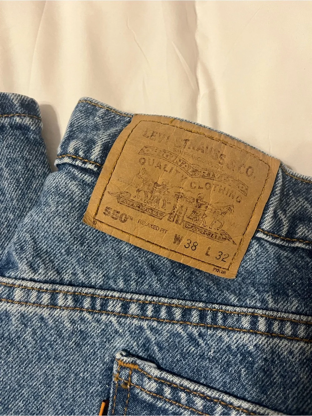 Lot of 3 VTG ‘97 Orange Tab Levi's 550 Relaxed Fit Denim Jeans 38x32